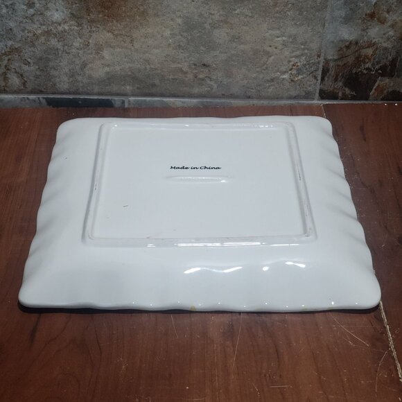 Pumpkin Sunflower Give Thanks Serving Platter Ceramic - Picture 6 of 10